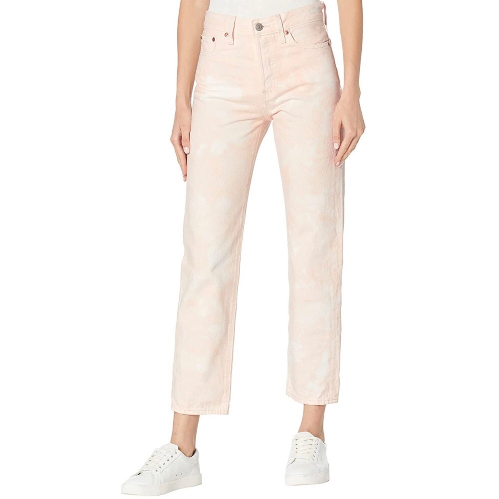Levi’s In The Peach Pink Tie Dye High Rise Wedgie Straight Jean Size 29 NEW